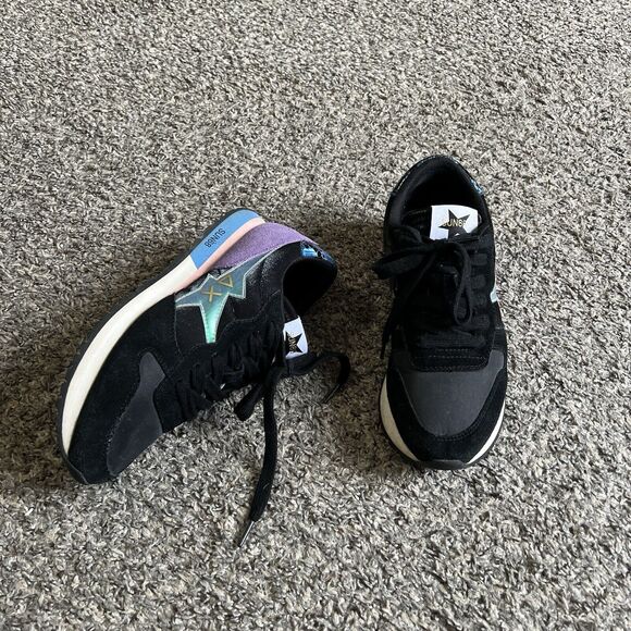 SUN68 Women’s Fashion Sneakers Shoe Sneakers SUN 68 Suede US 9 Black Purple Blue - Picture 2 of 7